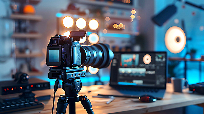 JPG 스튜디오촬영 편집이미지 스튜디오 조명 사람없음 노트북 빛 유행 카메라 촬영 공간 보케 영상 삼각대 동영상 조명장치 촬영장비 크리에이터 영상편집 편집실사 AI포토 AI콘텐츠 직업 실내 전자제품 장비 도구 CG 파일형식 1인미디어