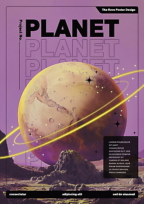 PSD 편집이미지 디자인 포스터 과학 프레임 타이포그라피 사람없음 우주 보라색 행성 암석 빈티지 땅 디지털합성 레이아웃 편집소스 이미지편집 문자 컬러 컨셉 돌_바위 파일형식