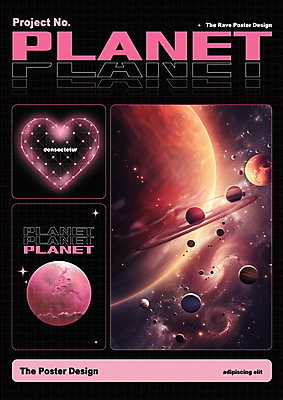 PSD 편집이미지 디자인 포스터 선 분홍색 과학 프레임 타이포그라피 사람없음 반짝임 우주 행성 하트 빈티지 점 디지털합성 레이아웃 지구모양 편집소스 이미지편집 모양 문자 지구 컬러 컨셉 모션 파일형식