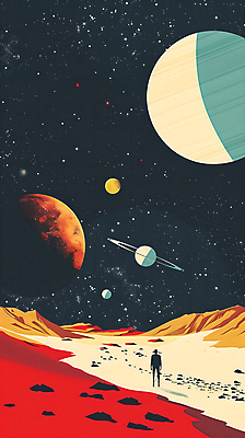 전신 PSD 실루엣 일러스트 한명 풍경 성인 우주 행성 우주비행사 암석 고리 은하 성인한명만 국내일러스트 1 촬영기법 사람 돌_바위 성인만 파일형식