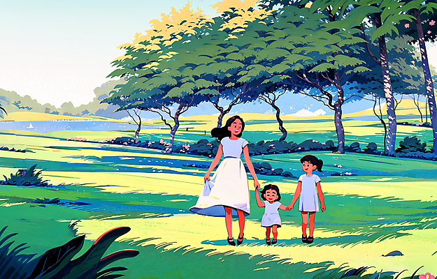 전신 PSD 나무 라이프스타일 여자 어린이 일러스트 가족 모녀 가족여행 그림자 웃음 소녀 잔디 초원 성인 세명 여름휴가 걷기 손잡기 화목 감성 여자만 국내일러스트 식물 딸 여행 컨셉 관계 모션 엄마 휴가 표정 사람 생활 파일형식 여름_계절