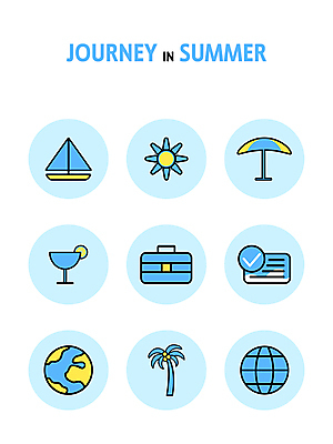 아이콘 지구 여행 하늘색 요트 열대 사람없음 여름휴가 야자수 태양 지구본 여행가방 파라솔 칵테일 항공권 휴양지 국제 2D아이콘 AI파일 자연요소 나무 배_교통 가방 휴가 주류 파란색 장소 티켓 파일형식 벡터 여름_계절