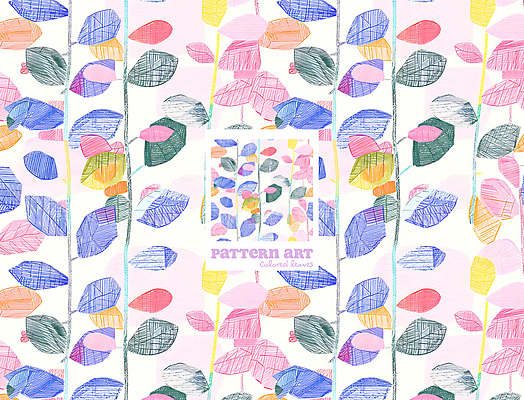 PSD 패턴 일러스트 추상 나뭇잎 색연필 사람없음 컬러풀 그림 질감 보테니컬아트 국내일러스트 컬러 잎 무늬 학용품 파일형식