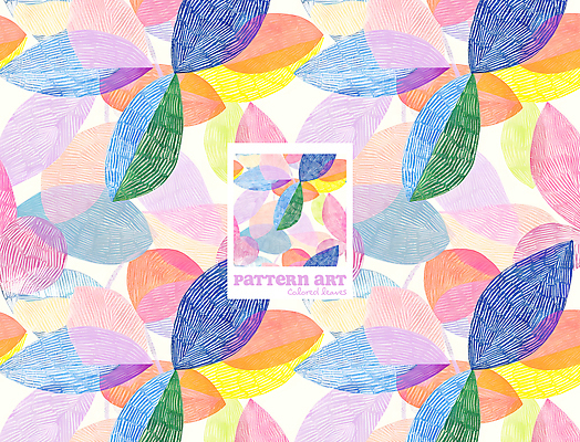 PSD 패턴 일러스트 추상 나뭇잎 색연필 사람없음 컬러풀 그림 질감 보테니컬아트 국내일러스트 컬러 잎 무늬 학용품 파일형식