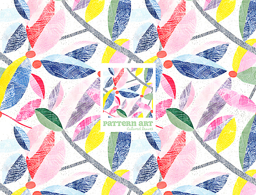 PSD 패턴 일러스트 추상 나뭇잎 색연필 사람없음 컬러풀 그림 질감 보테니컬아트 국내일러스트 컬러 잎 무늬 학용품 파일형식