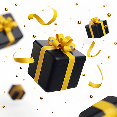 JPG 편집이미지 리본 이벤트 사람없음 선물상자 3D 검은색 축하 생일 떨어짐 구슬 꽃가루 편집3D AI컴퓨터그래픽 AI콘텐츠 기념일 컬러 컨셉 선물 상자 가루 디지털합성 파일형식