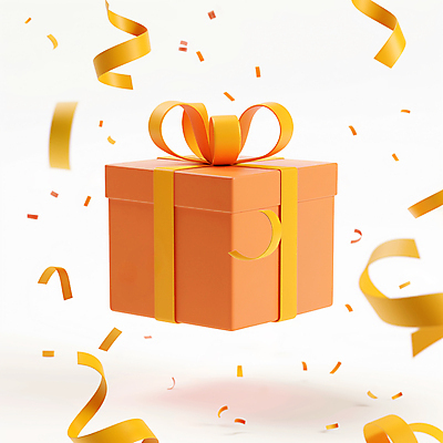 JPG 편집이미지 리본 이벤트 사람없음 선물상자 3D 주황색 축하 생일 떨어짐 꽃가루 편집3D AI컴퓨터그래픽 AI콘텐츠 기념일 컬러 컨셉 선물 상자 가루 디지털합성 파일형식
