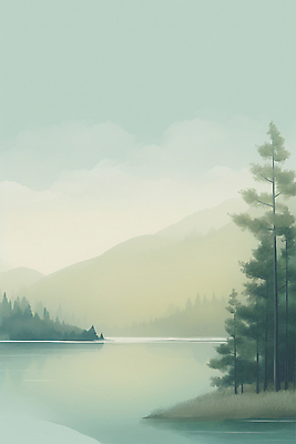 JPG 구름 호수 일러스트 자연 하늘 아침 수채화 산 풍경 사람없음 반사 고요 안개 숲 국내일러스트 AI일러스트 AI콘텐츠 주간 자연요소 날씨 생태계 파일형식