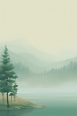JPG 구름 호수 일러스트 자연 하늘 아침 수채화 산 풍경 사람없음 반사 고요 안개 숲 국내일러스트 AI일러스트 AI콘텐츠 주간 자연요소 날씨 생태계 파일형식