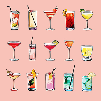 일러스트 잔 빨대 사람없음 세트 칵테일 레몬 민트 올리브 칵테일잔 슬라이스 라임 석류 국내일러스트 AI파일 식기 열매 술잔 과일 주류 허브 파일형식 벡터