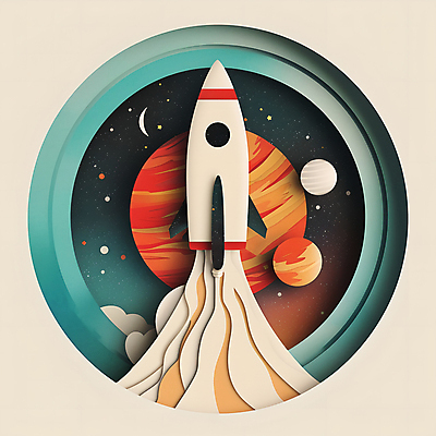 JPG 지구 일러스트 사람없음 우주 행성 로켓 달 원형 페이퍼아트 우주선 테두리 로켓발사 국내일러스트 AI일러스트 AI콘텐츠 자연요소 도형 발사 파일형식