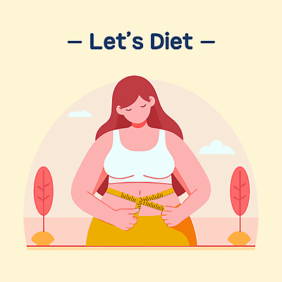 여자 분홍색 다이어트 일러스트 줄자 한명 성인 운동 노란색 잡기 허리측정 성인여자한명만 벡터 국내일러스트 AI파일 1 컬러 모션 자 건강 사람 측정 여자한명만 성인여자만 파일형식