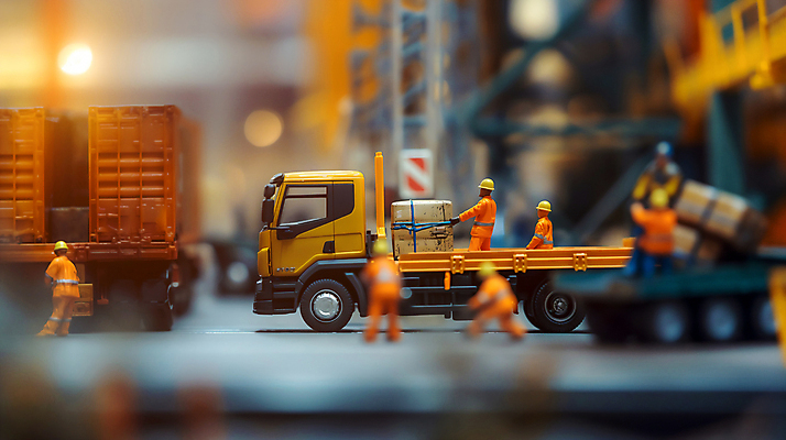 JPG 편집이미지 노동자 공사 사람없음 아웃포커스 장난감 미니어처 건설현장 트럭 짐 작업 편집실사 AI포토 AI콘텐츠 직업 자동차 건설업 촬영기법 모형 CG 파일형식