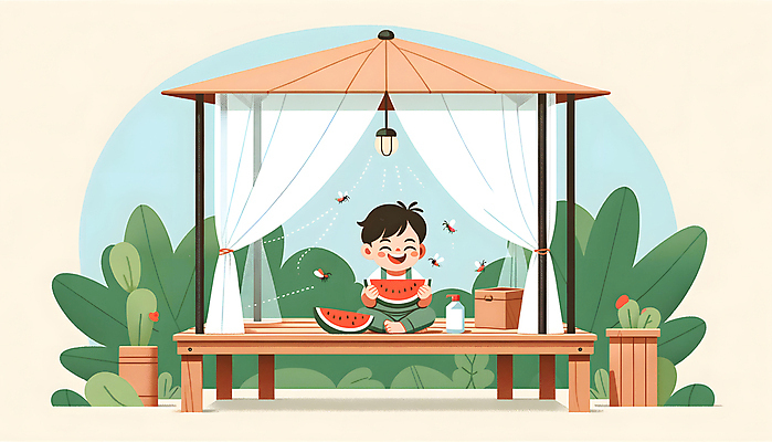 JPG 남자 어린이 일러스트 수박 한명 들기 앉기 소년 여름 해충 보호 먹기 디지털합성 평상 모기 모기장 퇴치 소년한명만 편집소스 국내일러스트 AI일러스트 AI콘텐츠 1 계절 컨셉 과일 모션 사람 벌레 남자한명만 소년만 파일형식