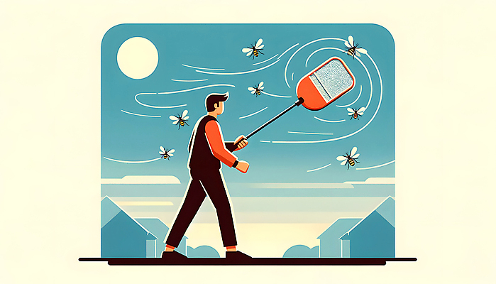 JPG 남자 일러스트 한명 들기 성인 여름 해충 디지털합성 예방 모기 퇴치 성인남자한명만 편집소스 모기채 국내일러스트 AI일러스트 AI콘텐츠 1 계절 컨셉 모션 사람 도구 벌레 남자한명만 성인남자만 파일형식