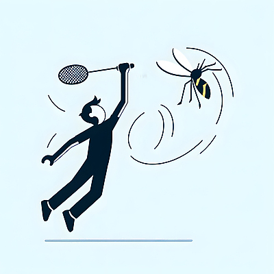 JPG 남자 일러스트 한명 성인 여름 점프 해충 디지털합성 모기 퇴치 성인남자한명만 편집소스 휘두르기 모기채 국내일러스트 AI일러스트 AI콘텐츠 1 계절 컨셉 모션 사람 도구 벌레 남자한명만 성인남자만 파일형식