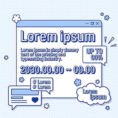구름 꽃 웹템플릿 하늘색 말풍선 버튼 팝업 이벤트 사람없음 세일 메시지 인터넷창 카드뉴스 이미지템플릿 AI파일 자연요소 식물 템플릿 인터넷 파란색 파일형식 벡터