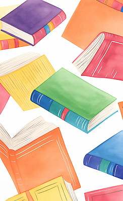 JPG 교육 일러스트 수채화 사람없음 책 컬러풀 독서 에듀 창의성 국내일러스트 AI일러스트 AI콘텐츠 컬러 에듀케이션 파일형식