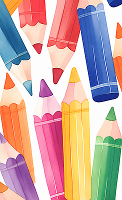 JPG 교육 일러스트 색연필 수채화 미술 사람없음 컬러풀 에듀 창의성 국내일러스트 AI일러스트 AI콘텐츠 컬러 문화예술 학용품 에듀케이션 파일형식