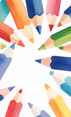 JPG 교육 일러스트 색연필 수채화 미술 사람없음 컬러풀 에듀 창의성 카피스페이스 국내일러스트 AI일러스트 AI콘텐츠 컬러 문화예술 학용품 공백 에듀케이션 파일형식