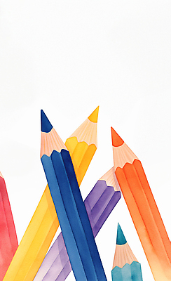 JPG 교육 일러스트 색연필 수채화 미술 사람없음 컬러풀 에듀 창의성 카피스페이스 국내일러스트 AI일러스트 AI콘텐츠 컬러 문화예술 학용품 공백 에듀케이션 파일형식