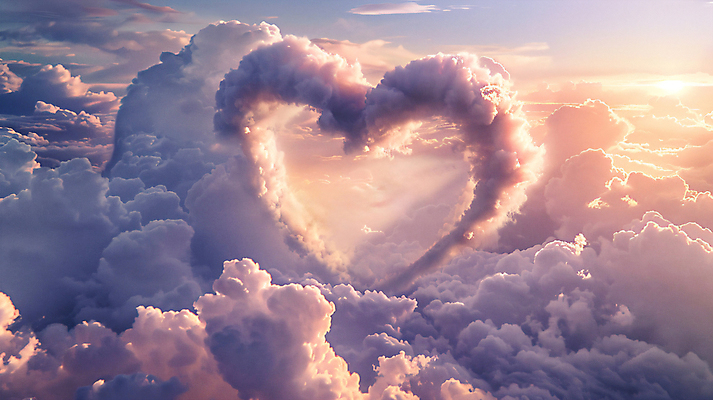 JPG 구름 편집이미지 자연 하늘 사람없음 환경 일몰 하트 디지털합성 편집실사 AI컴퓨터그래픽 AI콘텐츠 자연요소 모양 노을 CG 생태계 파일형식