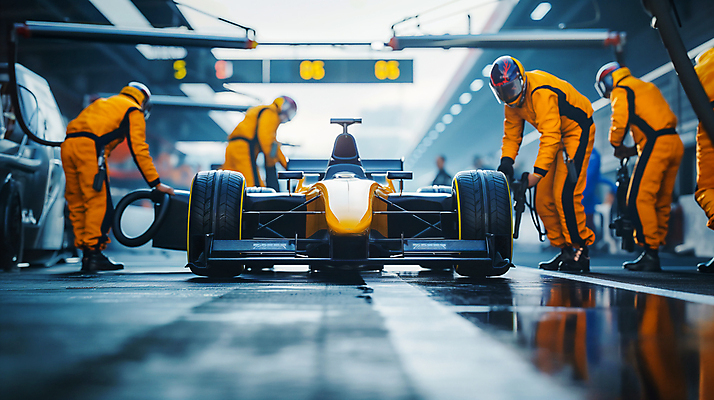 JPG 전신 편집이미지 여러명 성인 주황색 레이싱 수리 헬멧 경주용자동차 속도 타이어 레이싱경기장 차량점검 포뮬러 성인만 편집실사 AI인물포토 AI콘텐츠 컬러 다수 자동차 사람 시합 경기장 보호장비 CG 점검 규격 파일형식 AI포토