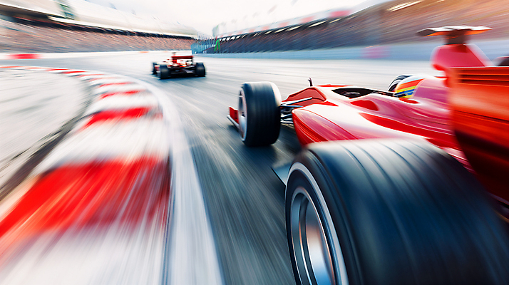 JPG 편집이미지 사람없음 빨간색 레이싱 경주용자동차 속도 역동적 포뮬러 편집실사 AI포토 AI콘텐츠 컬러 컨셉 자동차 시합 CG 규격 파일형식