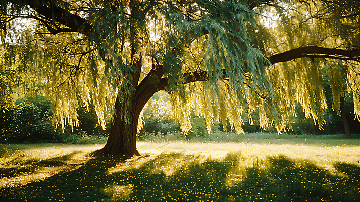 JPG 편집이미지 자연 나뭇잎 그림자 풍경 잔디 사람없음 여름 햇빛 풀 그늘 버드나무 디지털합성 편집실사 AI포토 AI콘텐츠 나무 식물 계절 잎 태양 CG 생태계 파일형식