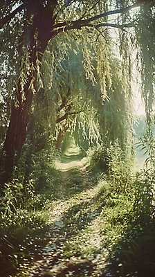 JPG 편집이미지 꽃잎 길 자연 나뭇잎 그림자 풍경 사람없음 여름 햇빛 풀 그늘 버드나무 디지털합성 편집실사 AI포토 AI콘텐츠 나무 식물 계절 꽃 잎 태양 CG 생태계 파일형식