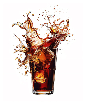 JPG 편집이미지 잔 사람없음 얼음 물방울 시원함 콜라 튀는물 스플래쉬 편집실사 AI포토 AI콘텐츠 자연요소 식기 CG 탄산음료 액체표현 파일형식