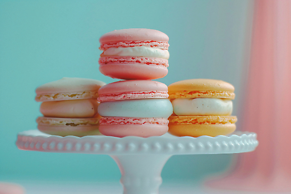 JPG 편집이미지 접시 사람없음 쌓기 여러개 마카롱 파스텔톤 편집실사 AI포토 AI콘텐츠 식기 컬러 다수 모션 디저트 CG 파일형식