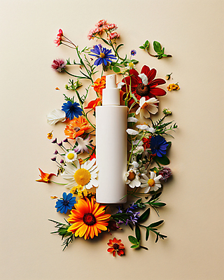 JPG 편집이미지 꽃 잎 사람없음 장식 컬러풀 뷰티 화장품 잡지 편집실사 AI포토 AI콘텐츠 식물 컬러 간행물 CG 파일형식