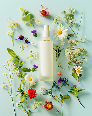 JPG 편집이미지 꽃 잎 그림자 사람없음 장식 뷰티 화장품 잡지 편집실사 AI포토 AI콘텐츠 식물 간행물 CG 파일형식