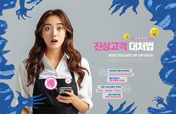 PSD 편집이미지 여자 한명 들기 상반신 성인 파란색 스마트폰 놀람 악마 서비스 평가 불만 아르바이트 이모티콘 리뷰 몬스터 별점 테러 의료성형뷰티 성인여자한명만 블랙컨슈머 행동요령 이미지편집 1 감정 컬러 모션 표정 안전 사람 핸드폰 스마트기기 고객 점수 여자한명만 성인여자만 파일형식