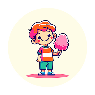 전신 남자 행복 어린이 일러스트 한명 미소 들기 소년 솜사탕 소년한명만 벡터 국내일러스트 AI파일 1 감정 모션 디저트 표정 사람 남자한명만 소년만 파일형식