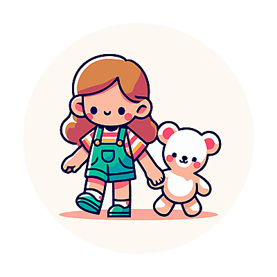 전신 여자 행복 어린이 일러스트 한명 소녀 걷기 곰인형 잡기 인형놀이 소녀한명만 벡터 국내일러스트 AI파일 1 감정 인형 모션 놀이 사람 여자한명만 소녀만 파일형식
