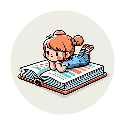 전신 여자 행복 어린이 엎드리기 일러스트 한명 소녀 책 독서 턱괴기 소녀한명만 벡터 국내일러스트 AI파일 1 감정 모션 사람 여자한명만 소녀만 파일형식