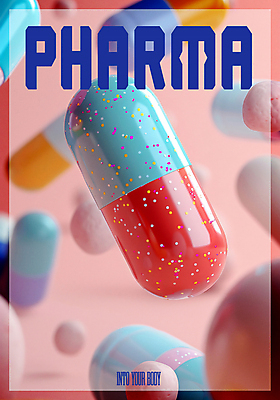 PSD 편집이미지 의학 타이포그라피 사람없음 컬러풀 알약 화려 디지털합성 치료제 편집소스 이미지편집 문자 컬러 컨셉 약 파일형식