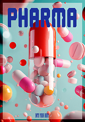 PSD 편집이미지 의학 타이포그라피 사람없음 컬러풀 알약 화려 디지털합성 치료제 편집소스 이미지편집 문자 컬러 컨셉 약 파일형식