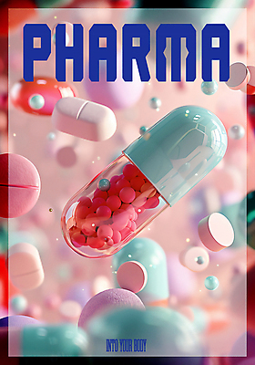 PSD 편집이미지 의학 타이포그라피 사람없음 컬러풀 알약 화려 디지털합성 치료제 편집소스 이미지편집 문자 컬러 컨셉 약 파일형식