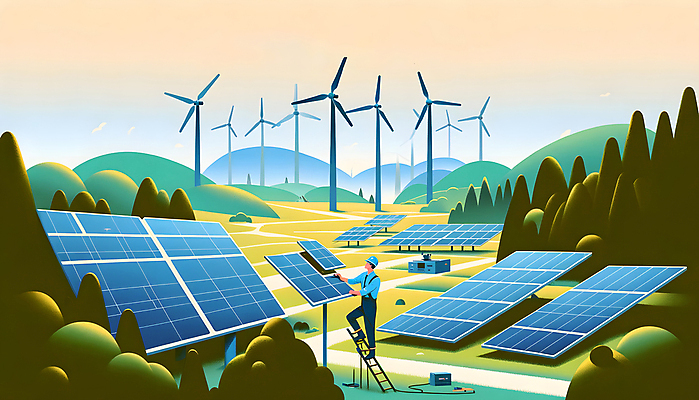 JPG 나무 남자 산업 일러스트 사다리 산 한국 한명 성인 성장 발전 디지털합성 태양에너지 집열판 풍력기 설치 성인남자한명만 편집소스 국내일러스트 AI일러스트 AI콘텐츠 식물 1 아시아 컨셉 사람 도구 그린에너지 풍력에너지 남자한명만 성인남자만 파일형식