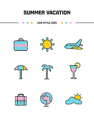 구름 아이콘 음료 해외여행 휴식 열대 비행기 사람없음 여름휴가 야자수 태양 지구본 칵테일 레몬 심플 수하물 2D아이콘 AI파일 자연요소 나무 해외 여행 컨셉 과일 항공교통 휴가 대중교통 주류 파일형식 벡터 여름_계절