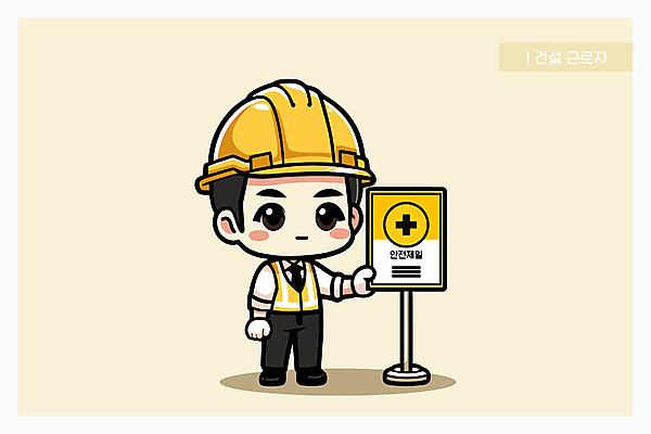 전신 캐릭터 남자 건축 장갑 일러스트 노동자 한명 안전 성인 노란색 건설현장 표지판 안전모 보여주기 안전제일 성인남자한명만 일러캐릭터 AI파일 직업 1 잡화 컬러 모션 건설업 알림판 사람 헬멧 안전장비 남자한명만 성인남자만 파일형식 벡터