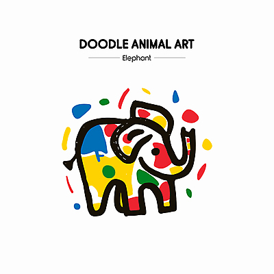 예술 선 일러스트 색연필 코끼리 잉크 웃음 사람없음 컬러풀 귀여움 물감 색칠 낙서 그림 크레파스 손그림 국내일러스트 AI파일 컬러 컨셉 포유류 학용품 표정 미술도구 파일형식 벡터