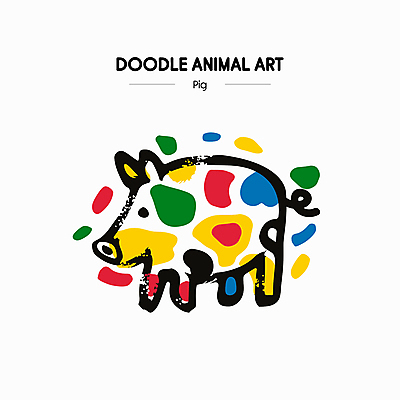 예술 선 일러스트 색연필 잉크 사람없음 컬러풀 귀여움 물감 돼지 색칠 낙서 그림 크레파스 손그림 국내일러스트 AI파일 컬러 컨셉 포유류 학용품 미술도구 파일형식 벡터