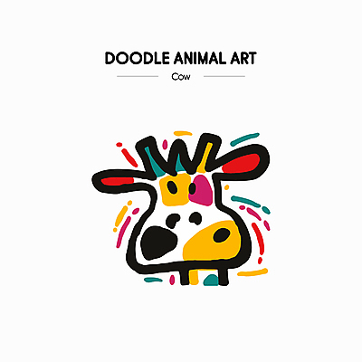 예술 선 일러스트 색연필 잉크 사람없음 컬러풀 귀여움 물감 색칠 소 낙서 그림 크레파스 손그림 국내일러스트 AI파일 컬러 컨셉 포유류 학용품 미술도구 파일형식 벡터