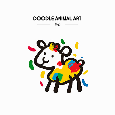 예술 선 일러스트 색연필 잉크 사람없음 컬러풀 귀여움 물감 양 색칠 낙서 그림 크레파스 손그림 국내일러스트 AI파일 컬러 컨셉 포유류 학용품 미술도구 파일형식 벡터