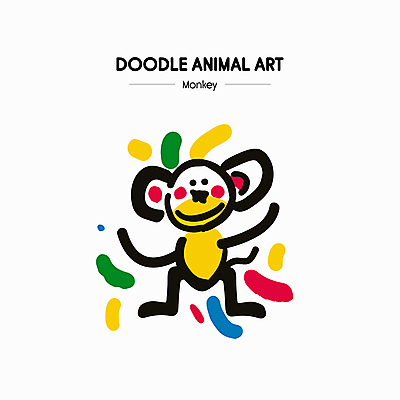 예술 선 일러스트 색연필 잉크 웃음 사람없음 컬러풀 귀여움 물감 원숭이 색칠 낙서 그림 크레파스 손그림 국내일러스트 AI파일 컬러 컨셉 포유류 학용품 표정 미술도구 파일형식 벡터