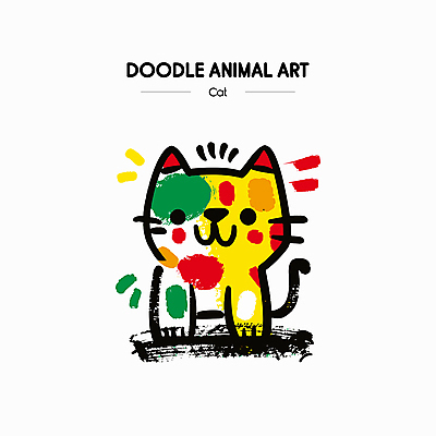 예술 선 일러스트 색연필 잉크 웃음 사람없음 컬러풀 귀여움 고양이 물감 색칠 낙서 그림 크레파스 손그림 국내일러스트 AI파일 컬러 컨셉 포유류 학용품 표정 반려동물 미술도구 파일형식 벡터